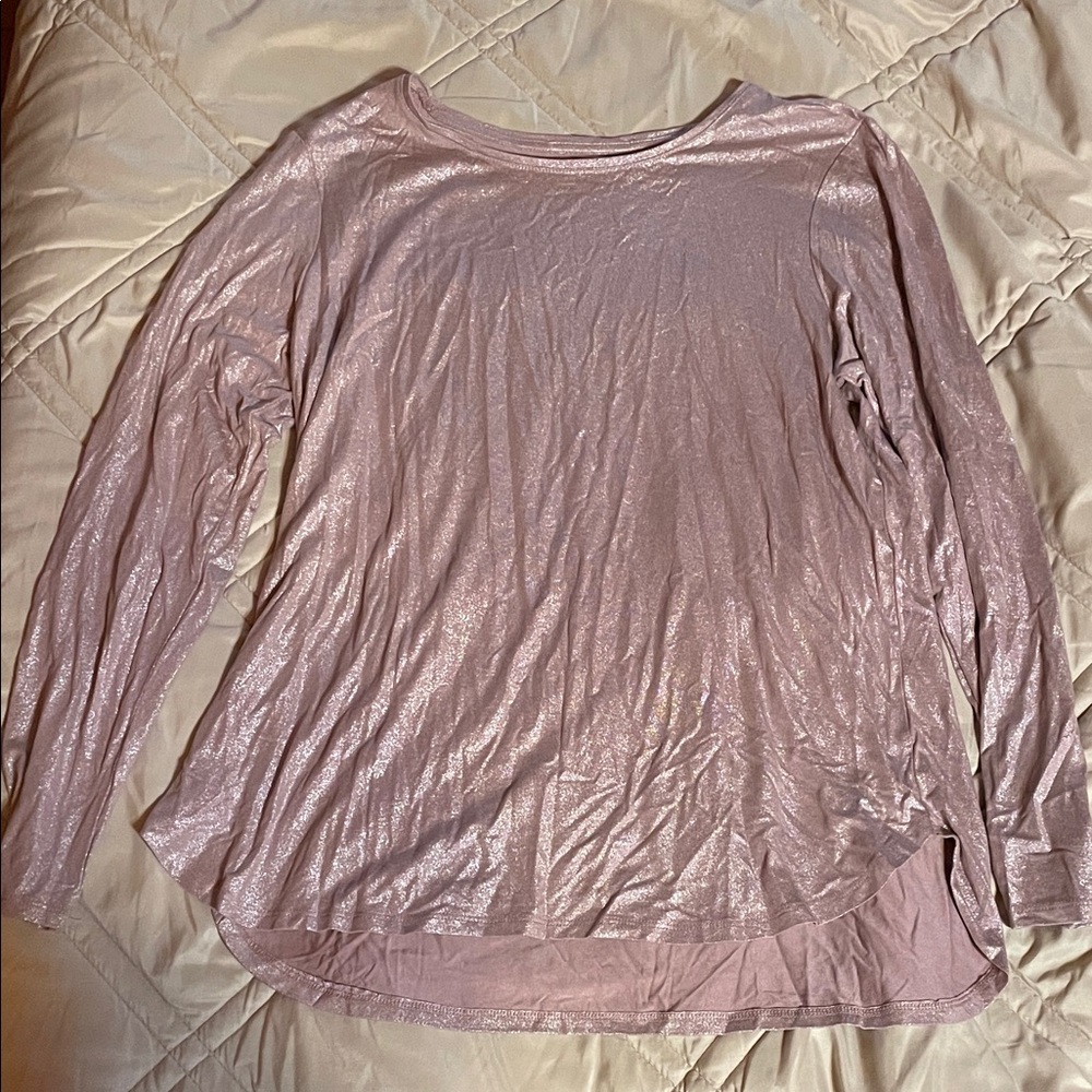 Tahari Metallic Pink Blouse